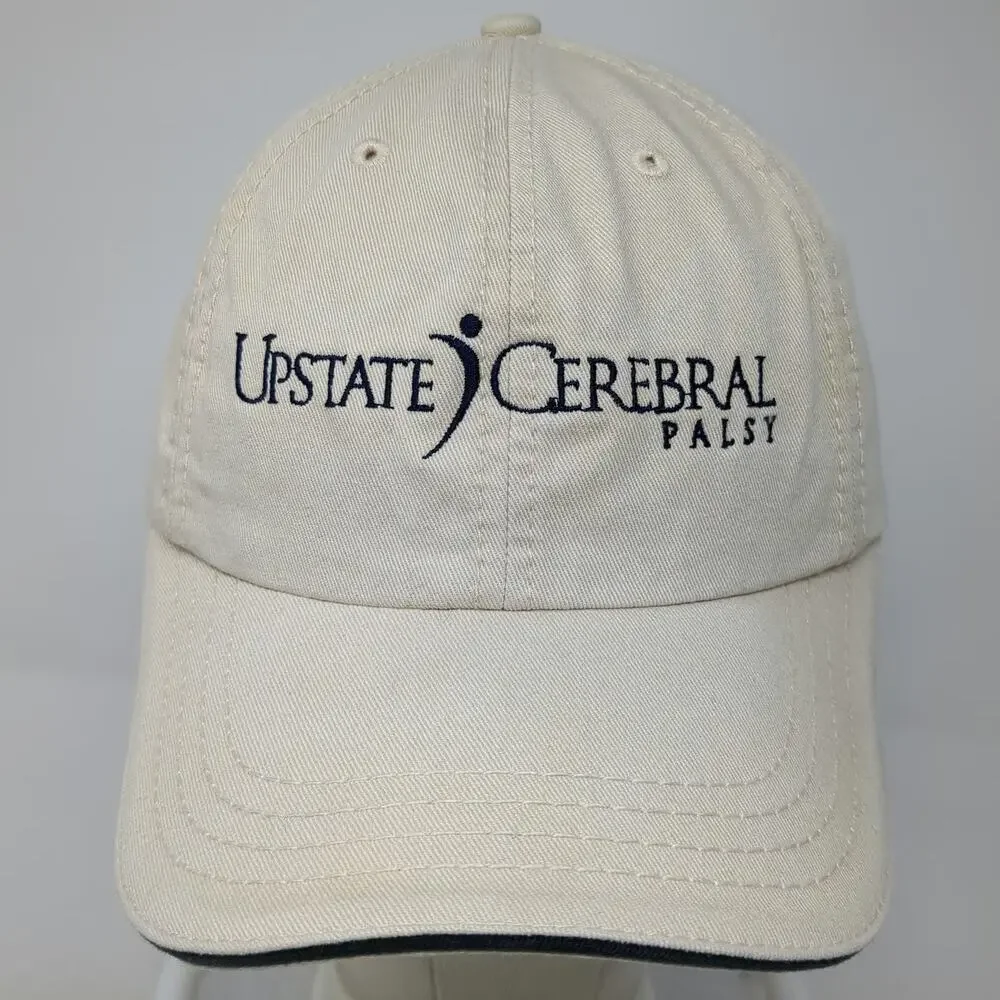 American Dry Goods Baseball Cap Beige Blue One Size Upstate Cerebral Palsy Hat